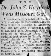 C246- Dr John S Haydock Weds Missouri Girl